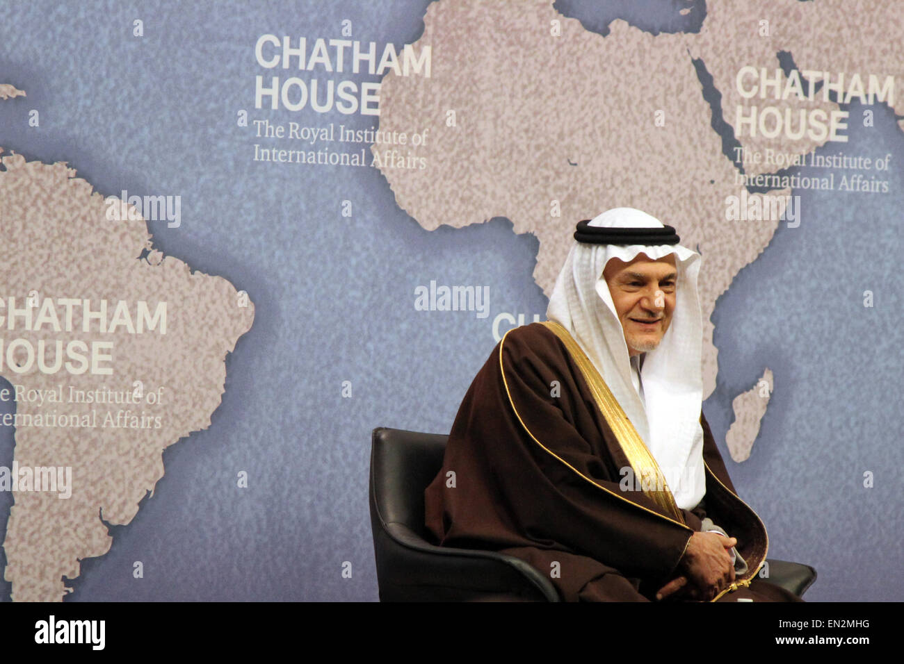 Veteran Saudi Diplomat Prinz Turki bin Faisal Al Saud anlässlich der Denkfabrik Chatham House in London, UK am 18. März 2015 Stockfoto