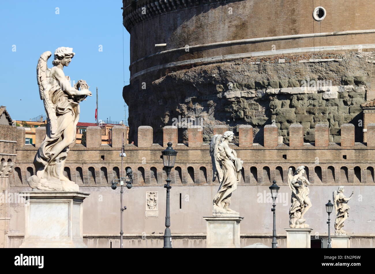 Der heilige Engel Brücke in Rom, Italien Stockfoto