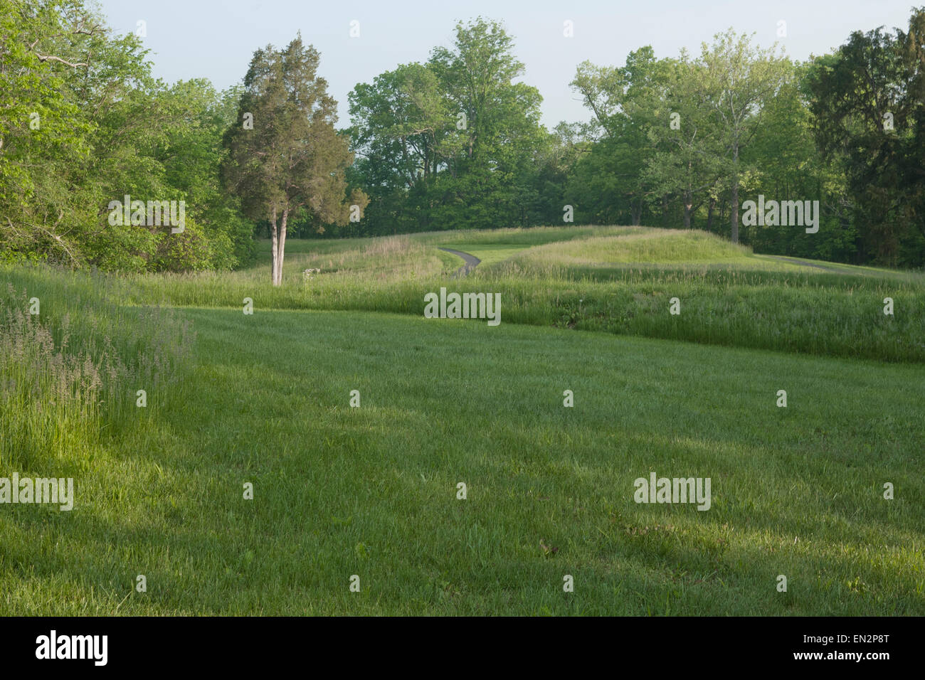 Serpent Mound in den frühen Morgenstunden Stockfoto