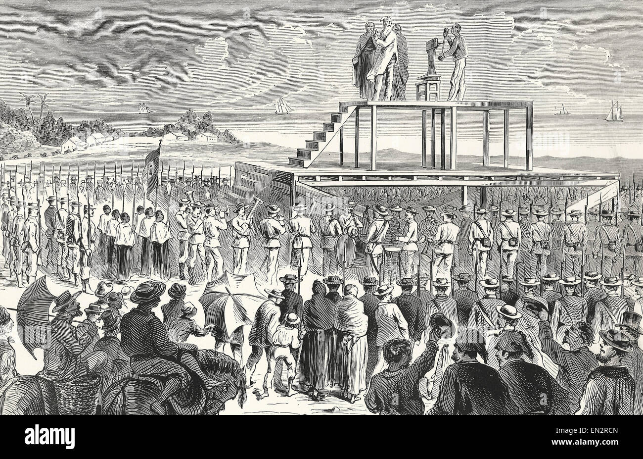 Antiketzergesetz von kubanischer Patriot General Goicouria in Havanna, Kuba, 7. Mai 1870 Stockfoto