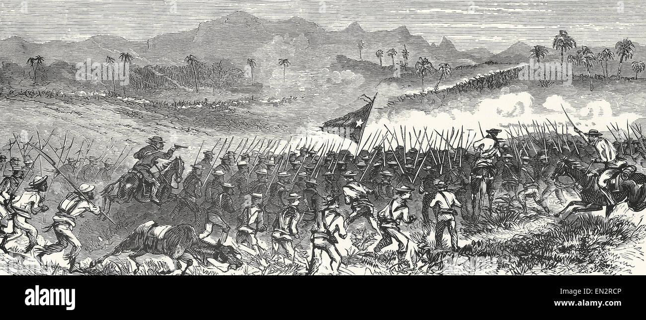 Schlacht von Las Minas, 3. Mai 1869.  Kuba, zehn Jahre Krieg Stockfoto