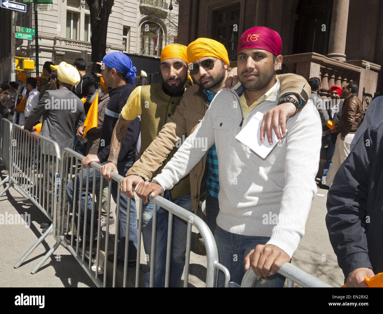 Jährliche Sikh Day Parade und Festival auf der Madison Avenue in New York City 2015. Stockfoto