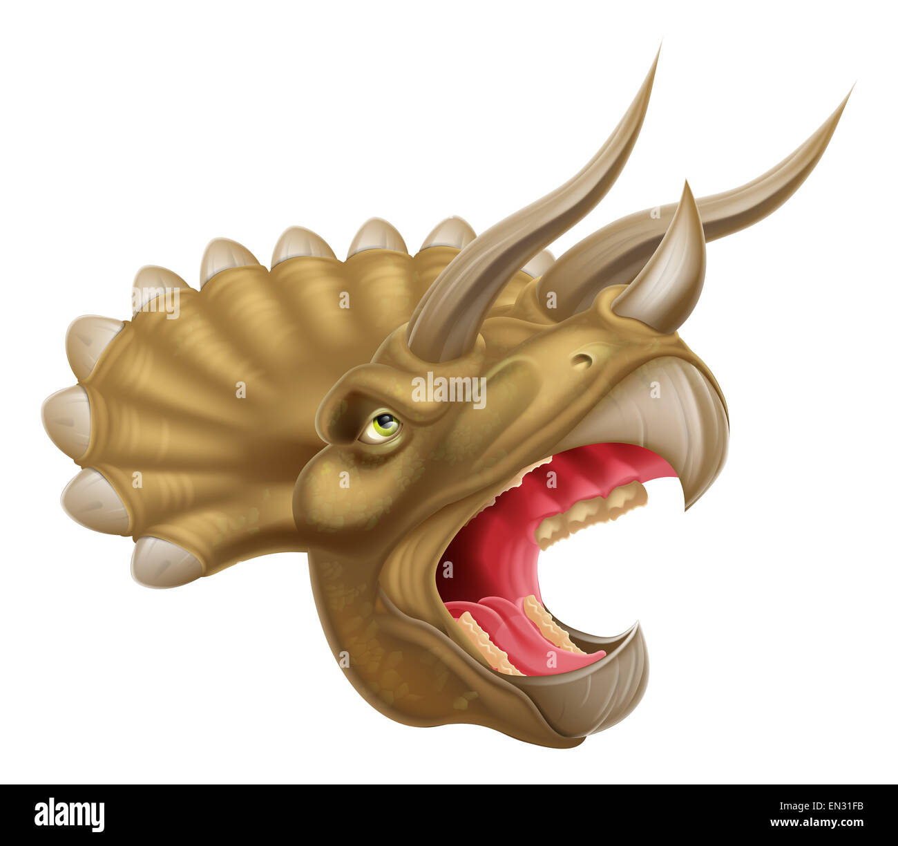 Ein Beispiel für eine detaillierte Triceratops Dinosaurier-Kopf Stockfoto