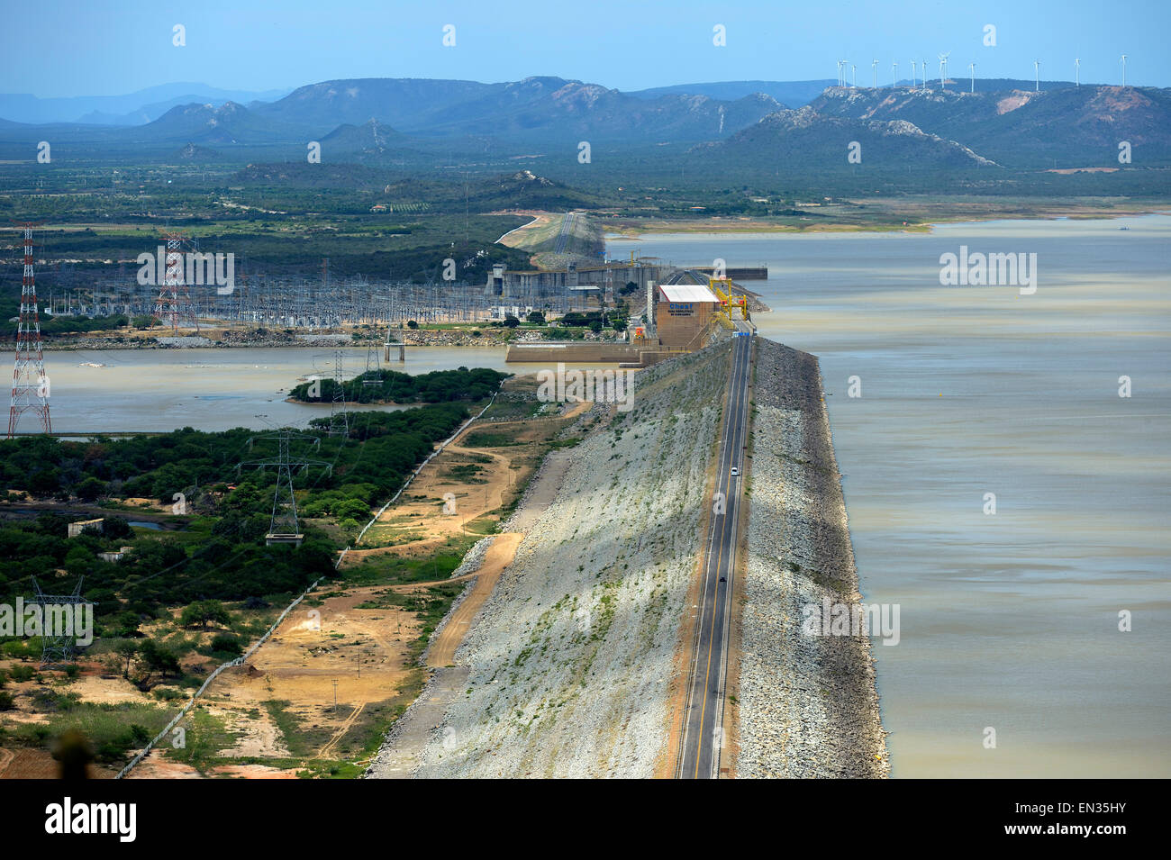 Sobradinho Damm am Rio Sao Francisco, in der Nähe von Juazeiro und Petrolina, Pernambuco, Brasilien Stockfoto