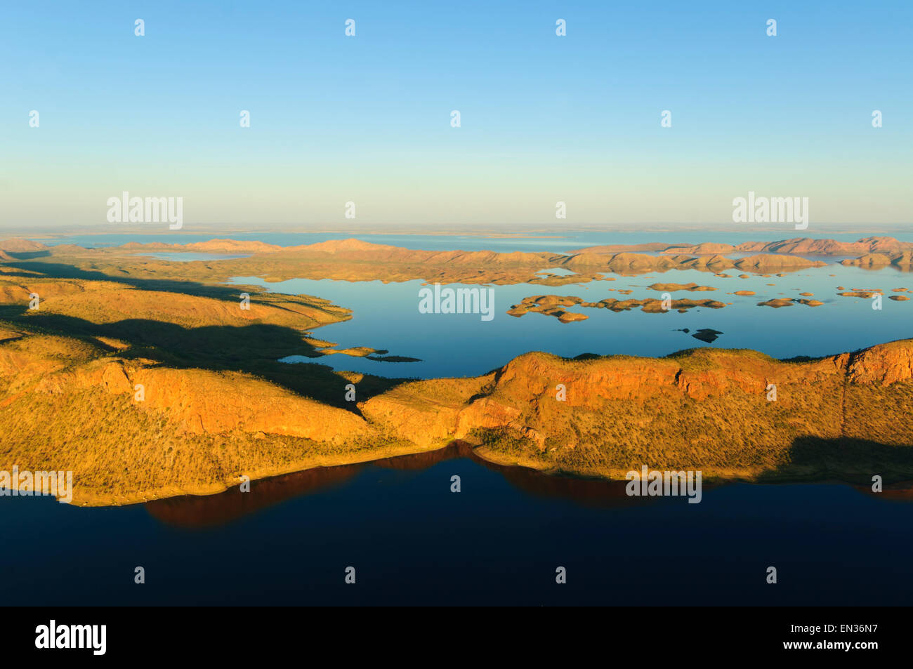 Luftaufnahme des Lake Argyle, Kimberley, Western Australia, WA, Australien Stockfoto