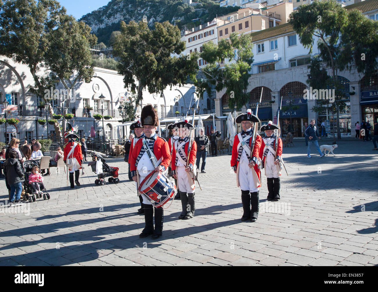 Zeremonie der Schlüssel im Grand Flügel Square, Gibraltar, britische Terroritory in Südeuropa Stockfoto