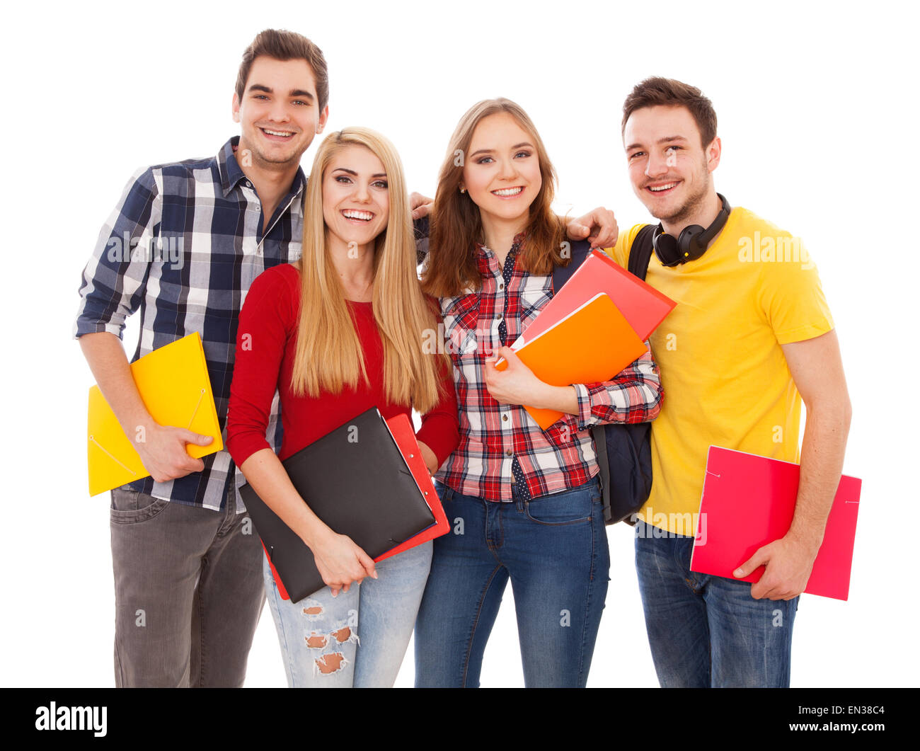 Gruppe von fröhlichen Studenten Stockfoto