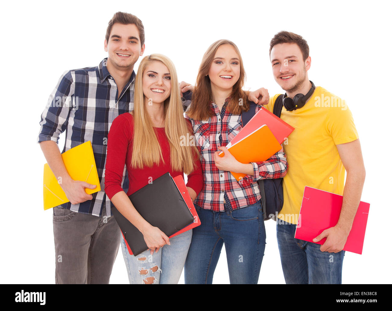 Gruppe von fröhlichen Studenten Stockfoto