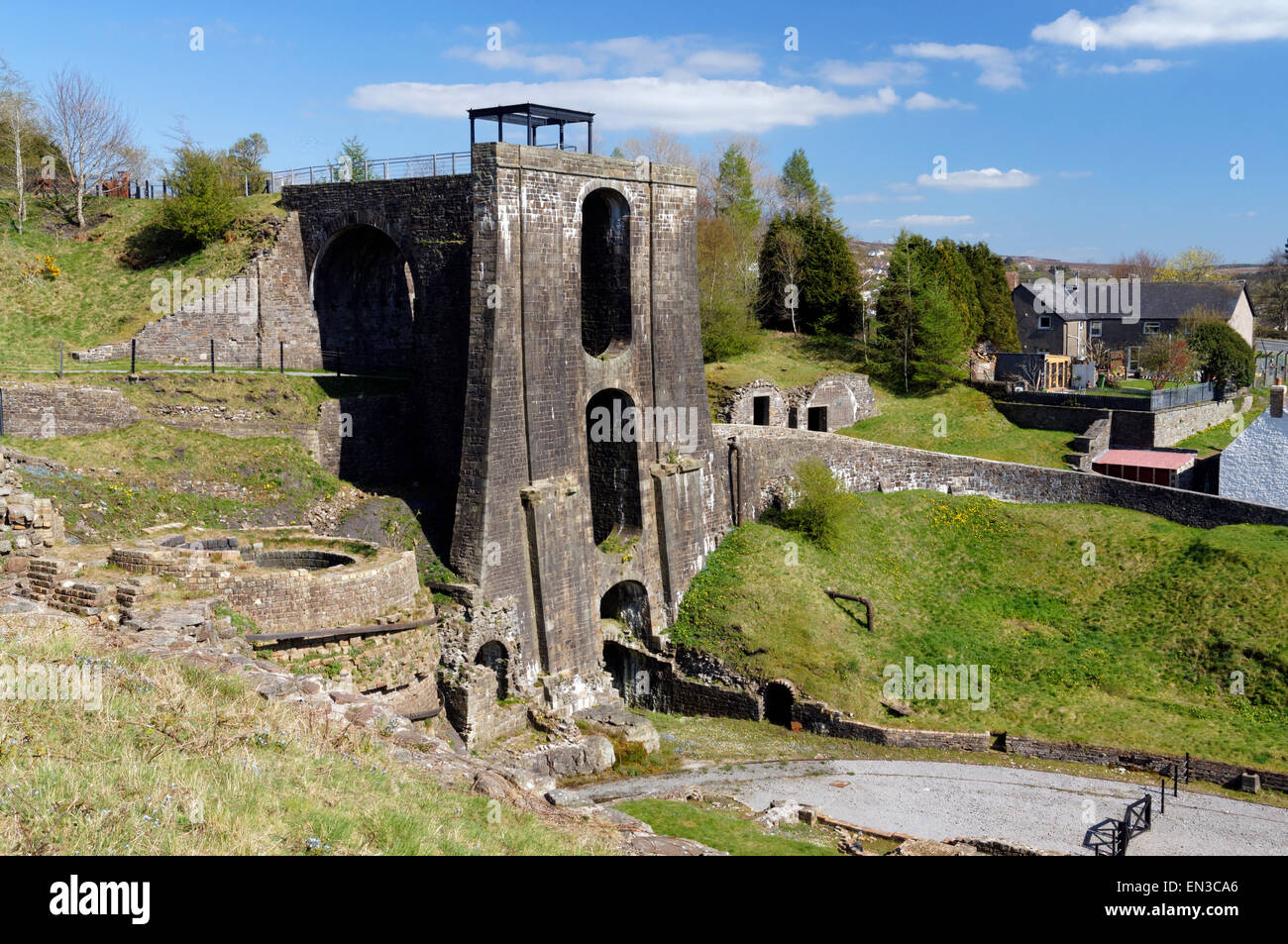 Wasser Balance Tower, Blaenavon Eisenhütte Teil des UNESCO-Weltkulturerbes, Blaenavon, South Wales Täler, Wales, UK. Stockfoto