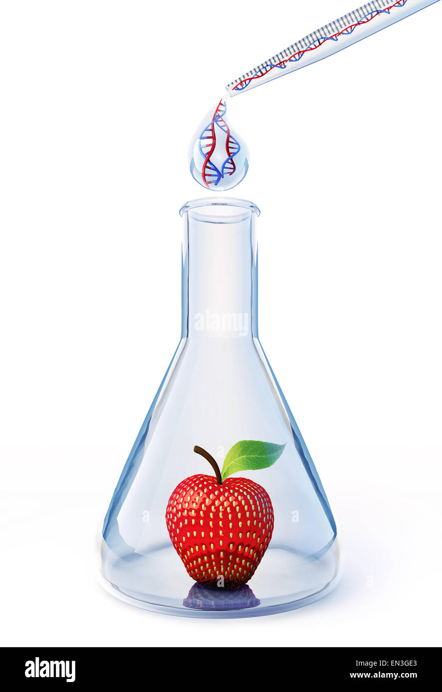 DNA-Drop von Chemie-Kolben Stockfoto