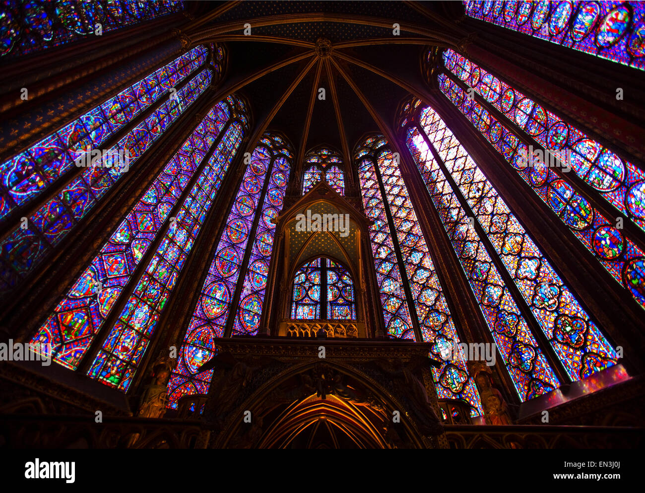 Frankreich, Paris, La Sainte-Chapelle Interieur Stockfoto