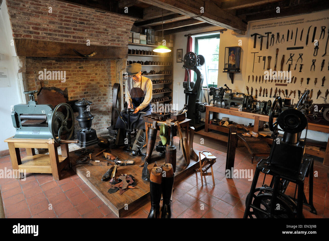Belgien, Brügge, Volkskunde-Museum Innenraum Stockfoto
