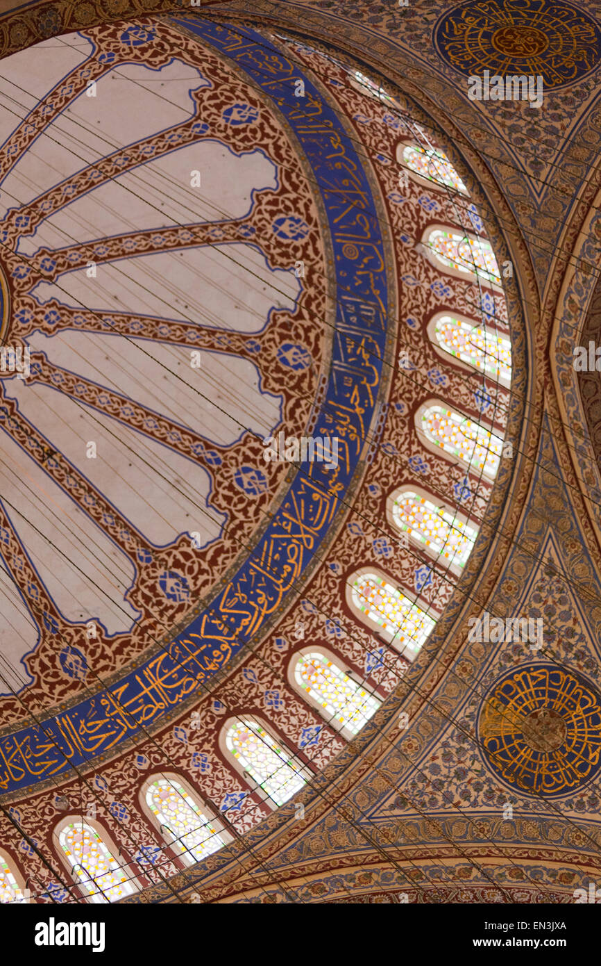 Türkei, Istanbul, blaue Moschee-Interieur Stockfoto