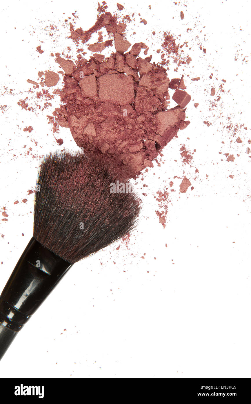 Erröten mit Make-up Pinsel Stockfoto