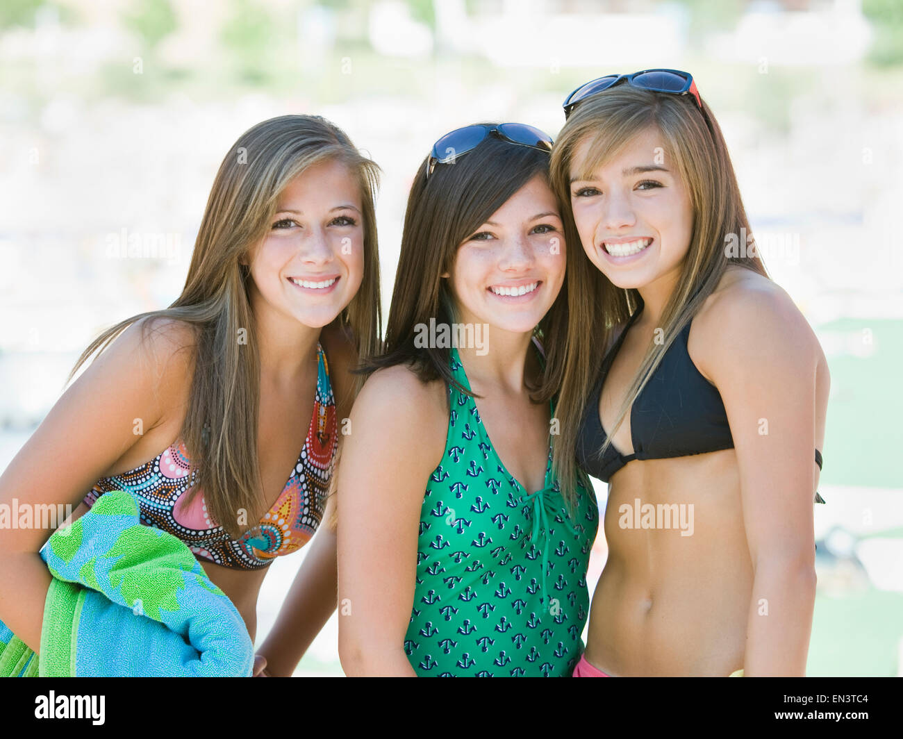 Jugendliche in einem Wasserpark Stockfoto