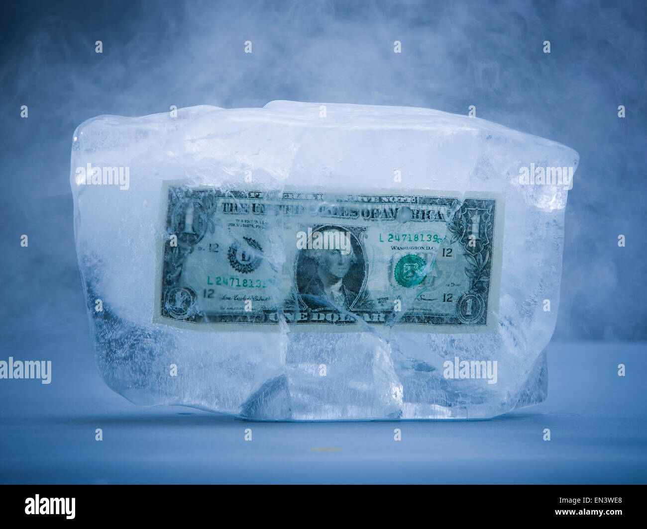gefrorene Währung Stockfoto