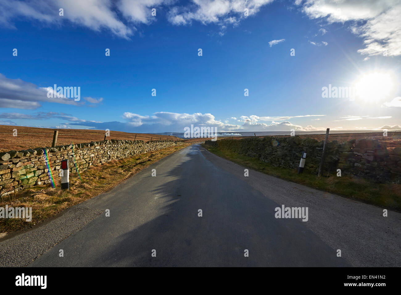 Empty Lane, Nidderdale, Yorkshire Dales Landscape, Nordengland, Großbritannien Stockfoto
