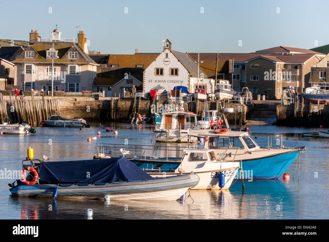 West Bay, Bridport, Jurassic Coast,Dorset,England,U.K. beliebte Broadchurch TV-Serie hier gedreht. Stockfoto