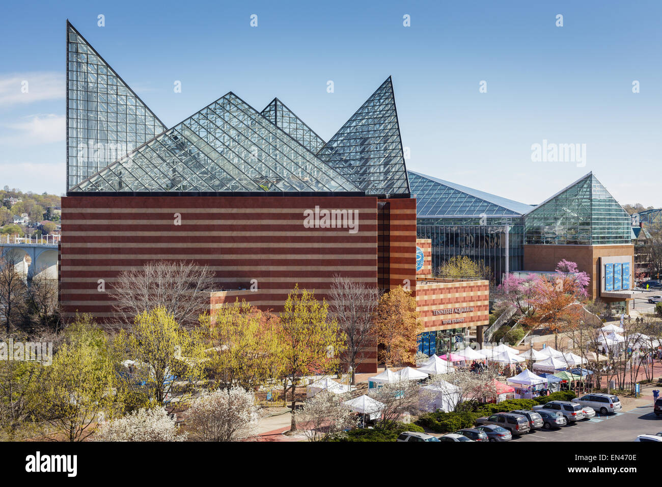 Tennessee Aquarium hat Handwerkermarkt am Samstag, Chattanooga, TN, USA Stockfoto