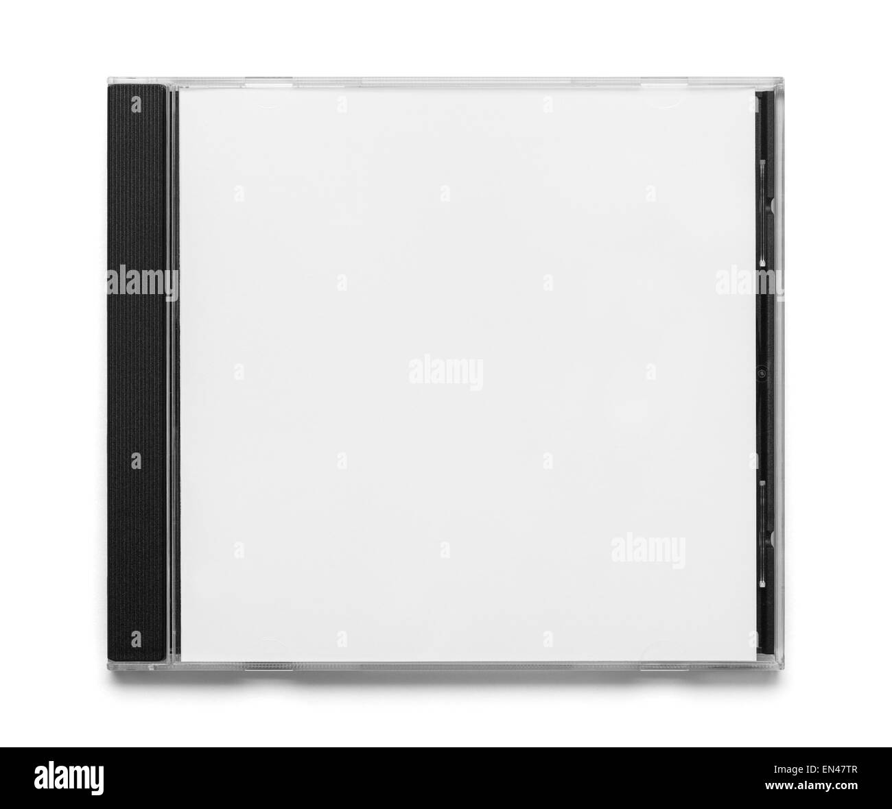 Leere CD Case Top Schwarzweißansicht Isolated on White Background. Stockfoto