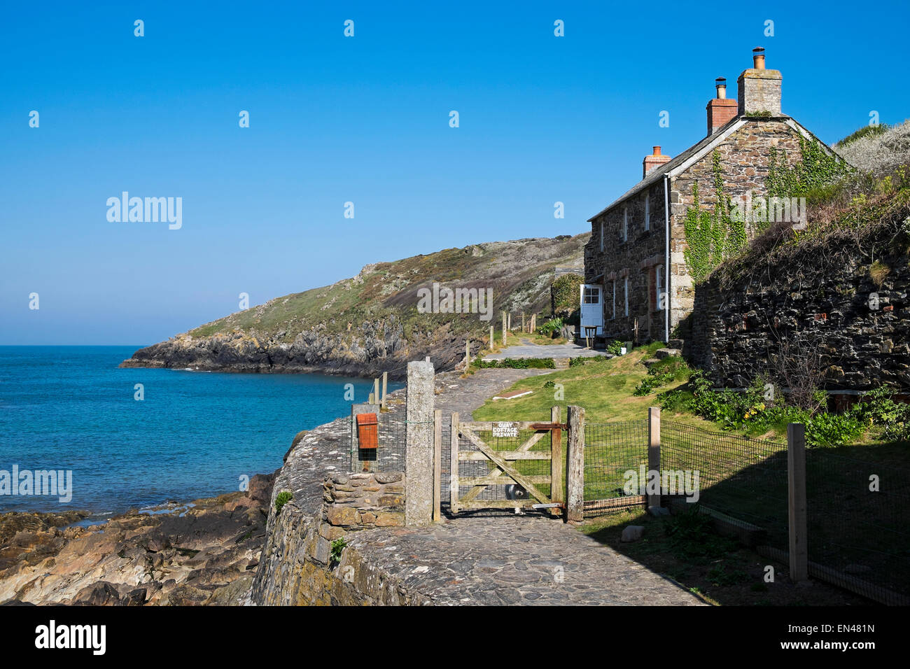 Ferienhaus bei Port Quin auf den Norden von Cornwall, England, UK Stockfoto