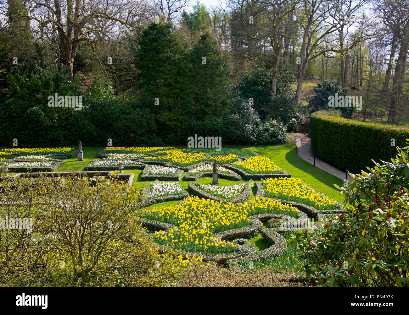 Die Gärten von Lyme Park, eine National Trust-Eigenschaft in der Nähe von Dislaey, Cheshire, England UK Stockfoto