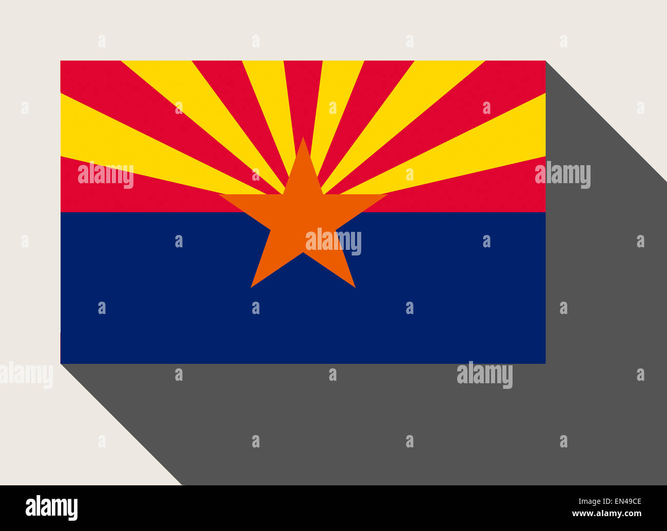Amerikanischen Bundesstaat Arizona Flagge in flachen Web-Design-Stil. Stockfoto