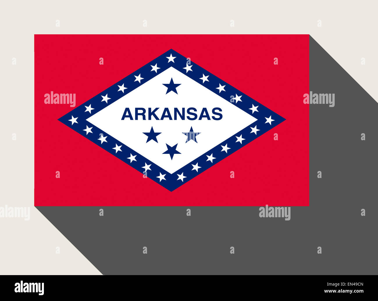 Amerikanischen Bundesstaat Arkansas Flagge in flachen Web-Design-Stil. Stockfoto