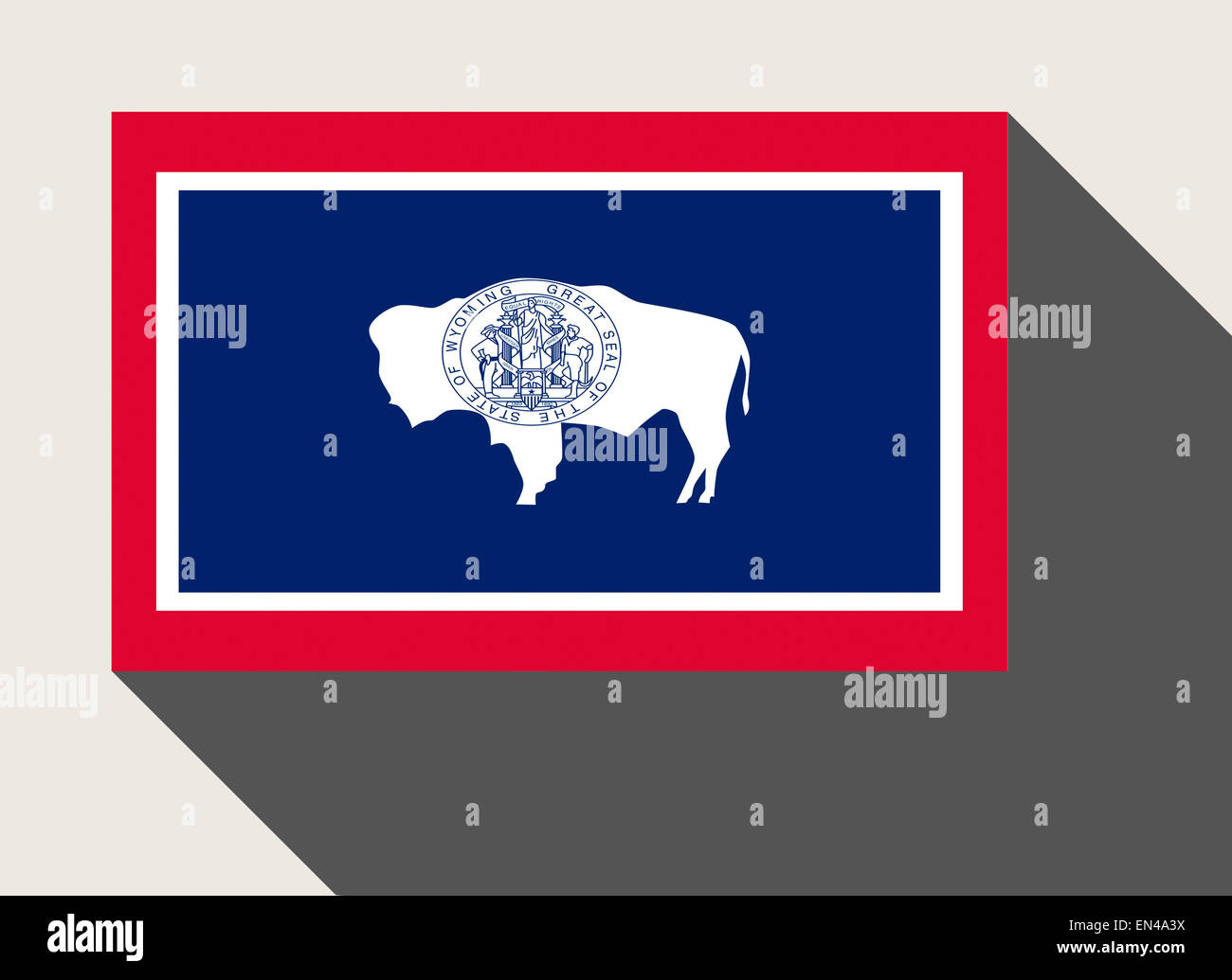 Amerikanischen Bundesstaat Wyoming Flagge in flachen Web-Design-Stil. Stockfoto
