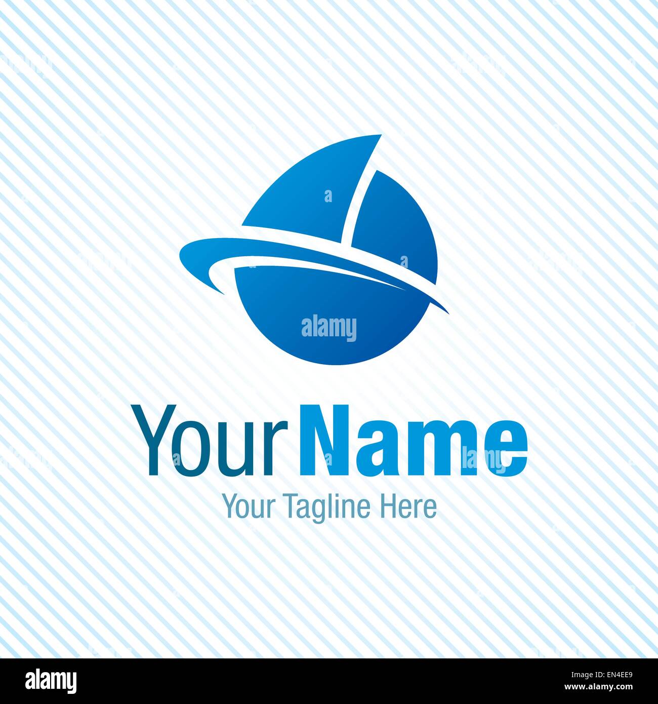 Segeln Sie das Welt blaues Boot Grafikdesign Logo Symbol Stock Vektor