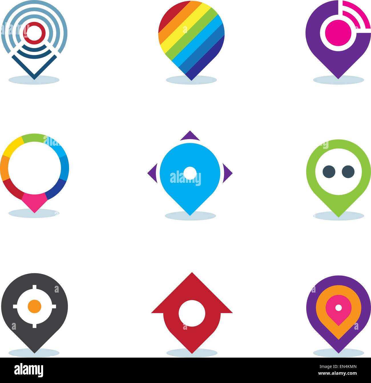 Modernen Welt app Rahmenposition Locator Gemeinschaft Internet Medien Logo Symbol Stock Vektor