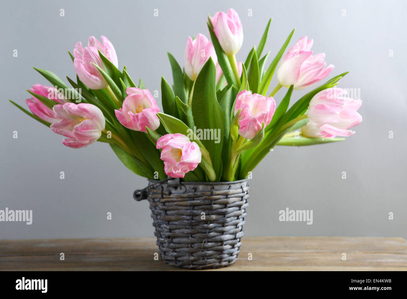 Tulpen in einer Vase, Blumen Stockfoto