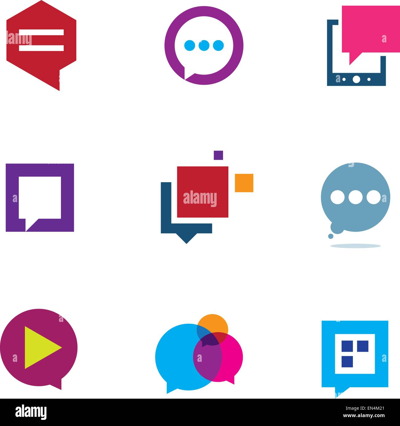 Social-Community teilen und Interaktion-Chat Logo Blase Nachrichtensymbol Stock Vektor