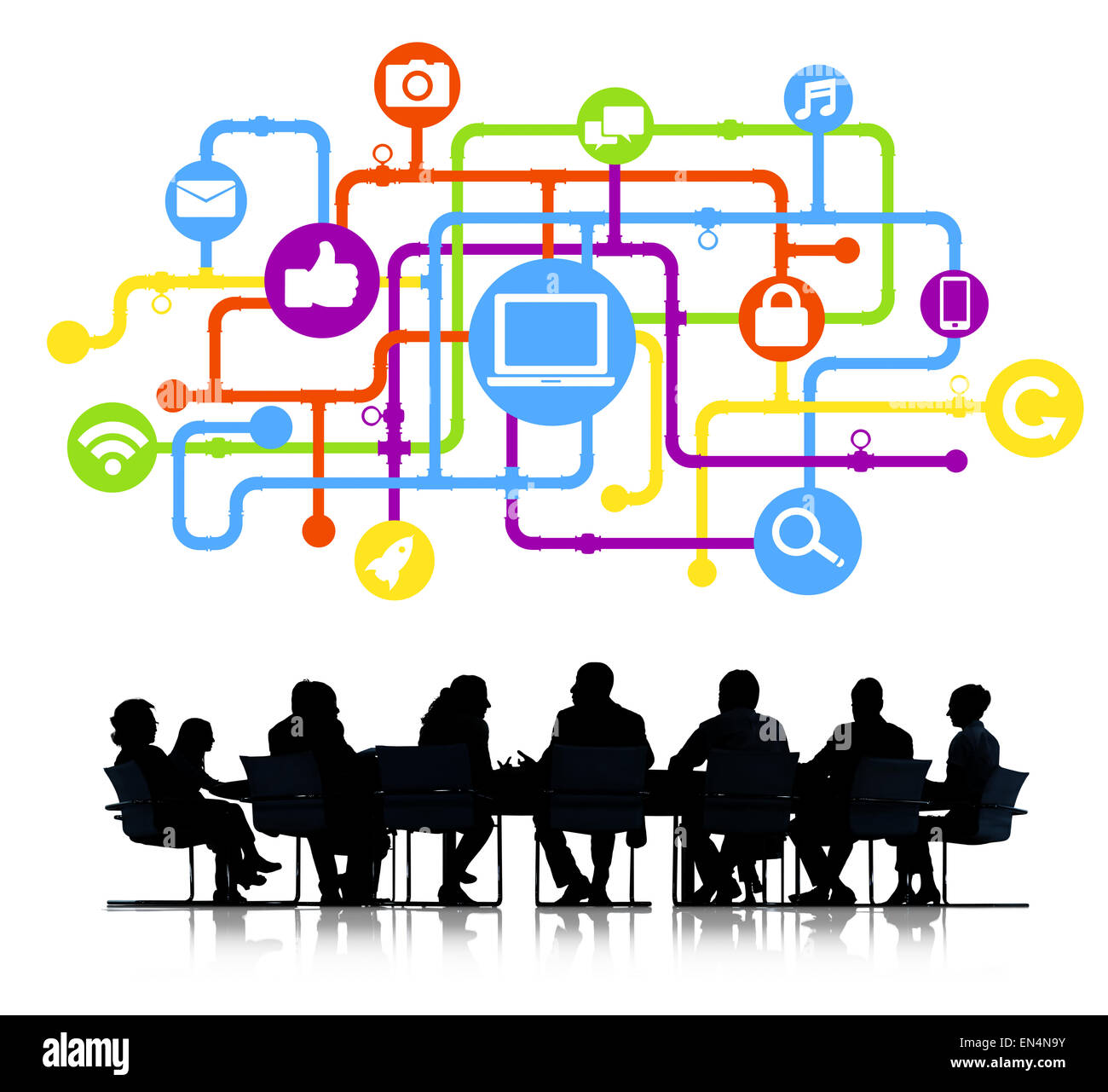 Die Social-Media-Verbindung Stockfoto