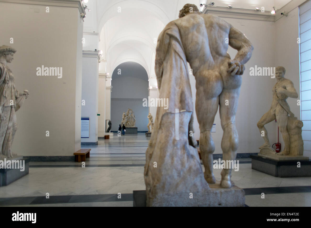 alte römische Kunst im Archäologischen Nationalmuseum in Neapel Stockfoto