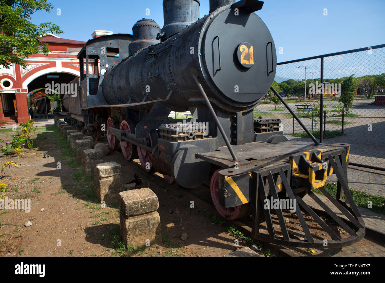 Eisenbahnmuseum in managua Stockfoto