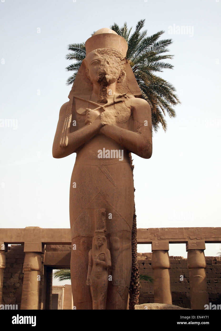 Pharao Statue in Luxor-Tempel, Ägypten. Fotografie von Qin Xie. Stockfoto