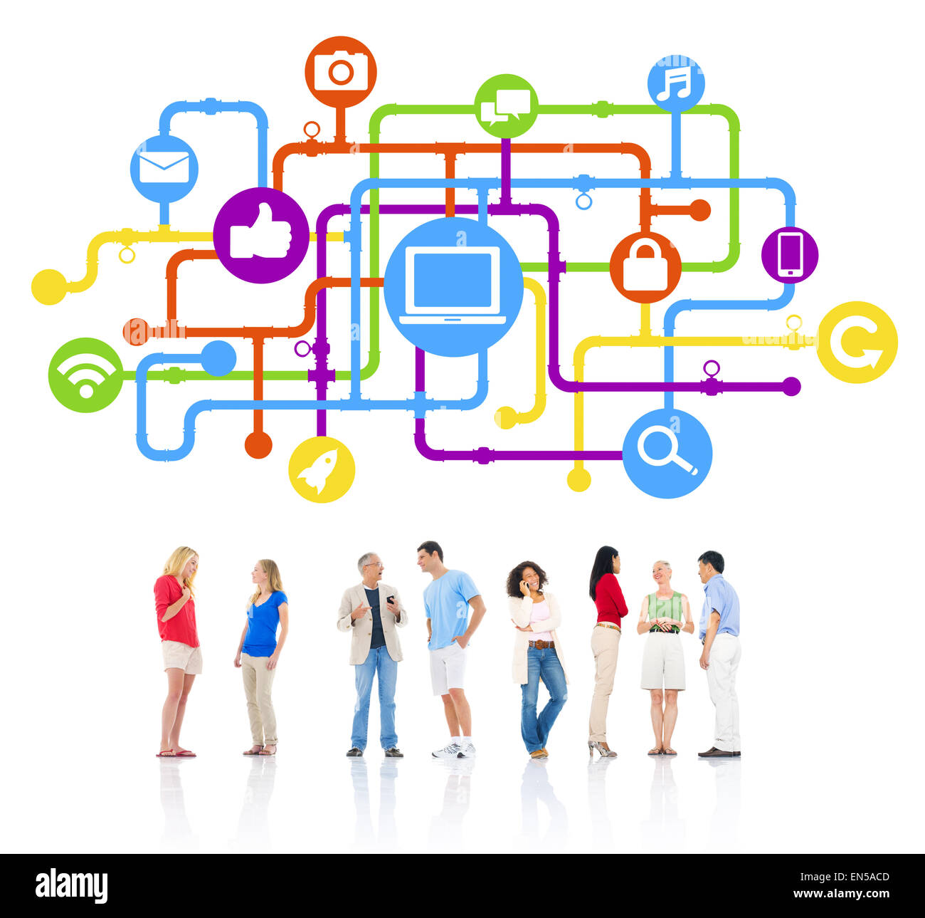 Die Social-Media-Verbindung Stockfoto