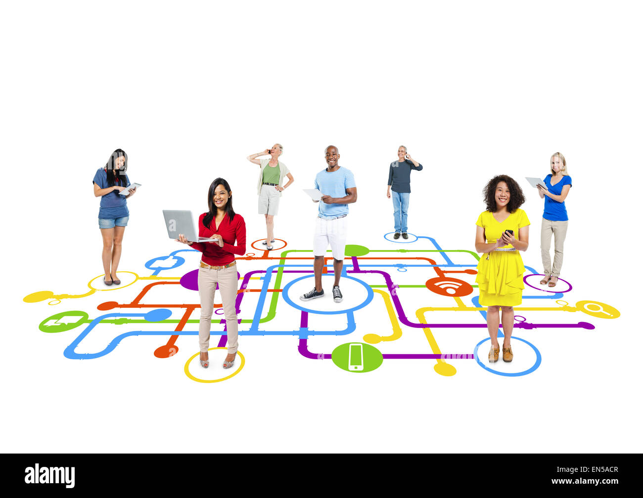 Social-Media-Verbindung Stockfoto