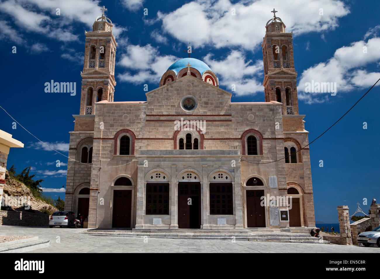 Anastaseos Kirche in Vrodado. Syros auf den griechischen Inseln Stockfoto