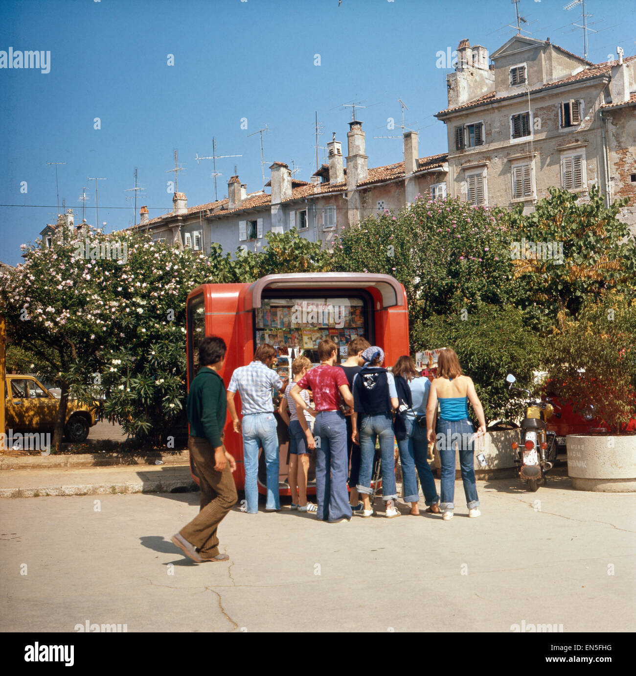 Urlaub in Istrien, Jugoslawien 1970er Jahre. Urlaub in Istrien, Jugoslawien der 1970er Jahre. Stockfoto