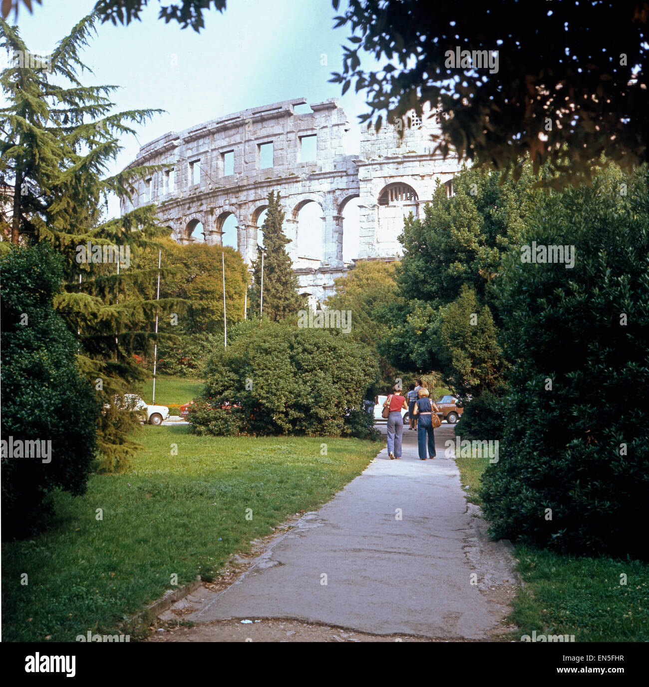 Urlaub in Istrien, Jugoslawien 1970er Jahre. Urlaub in Istrien, Jugoslawien der 1970er Jahre. Stockfoto