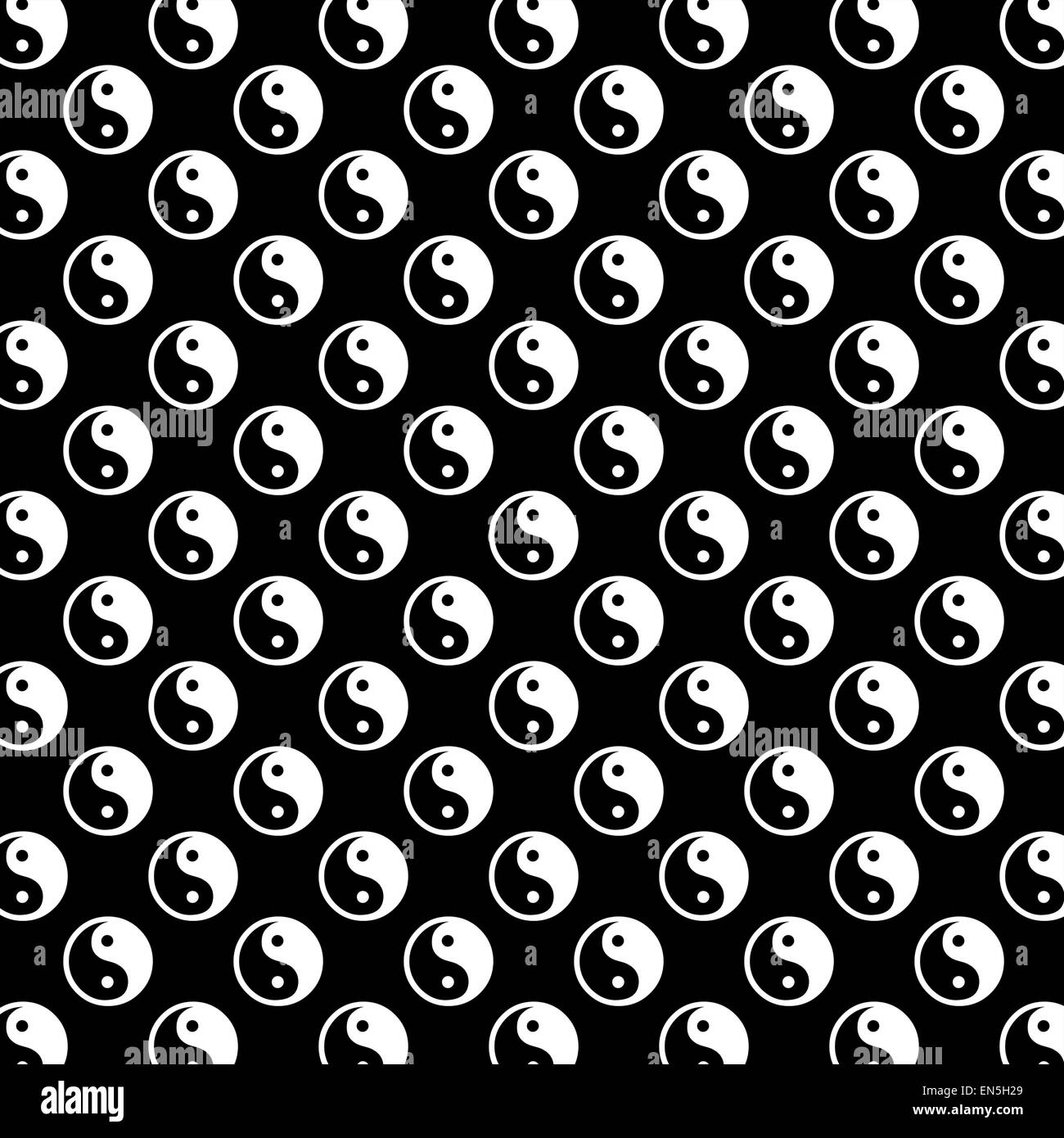 Yin Yang schwarz weißen Taoismus Balance Schriftzeichen Tao Hintergrundmuster Textur Stockfoto