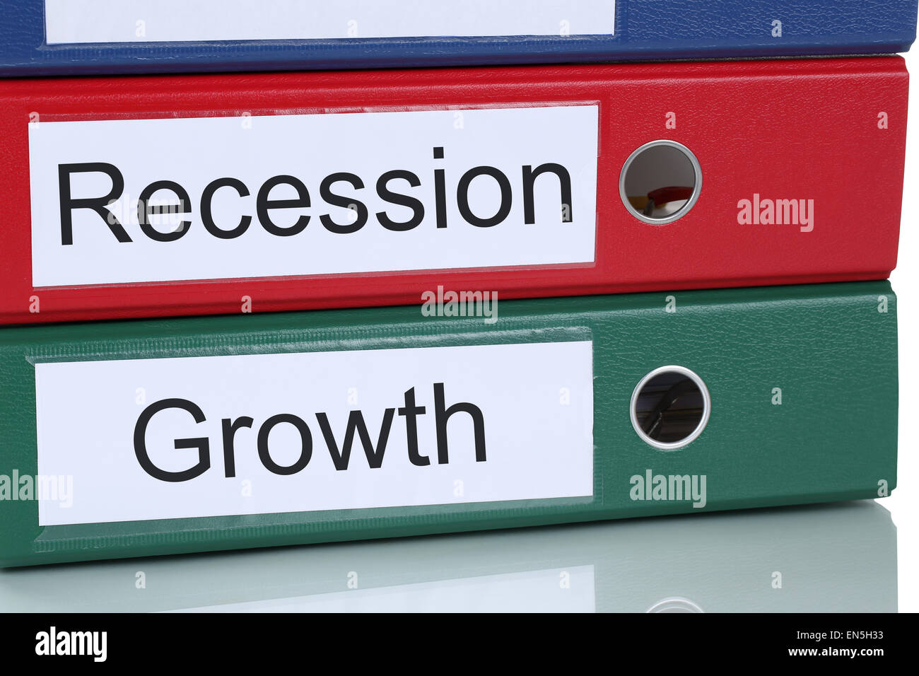 Erfolg und Rezession Wachstumskrise in Büro-Unternehmen-Business-Konzept Stockfoto