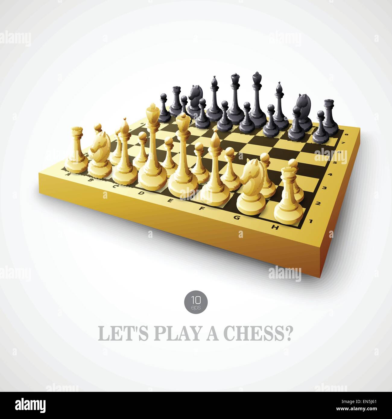 Schach mit Schachbrett. Vektor-Illustration EPS 10 Stock Vektor