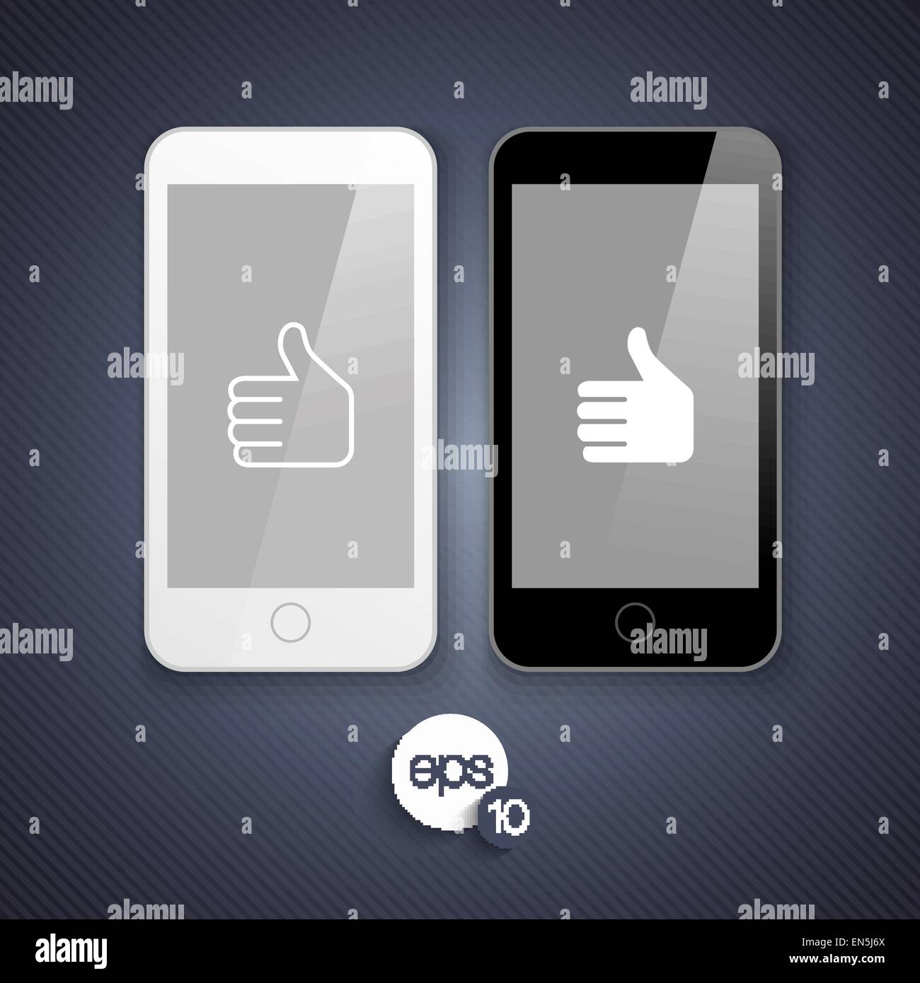 Schwarz / weiß-Telefon. Vektor-Illustration EPS 10 Stock Vektor