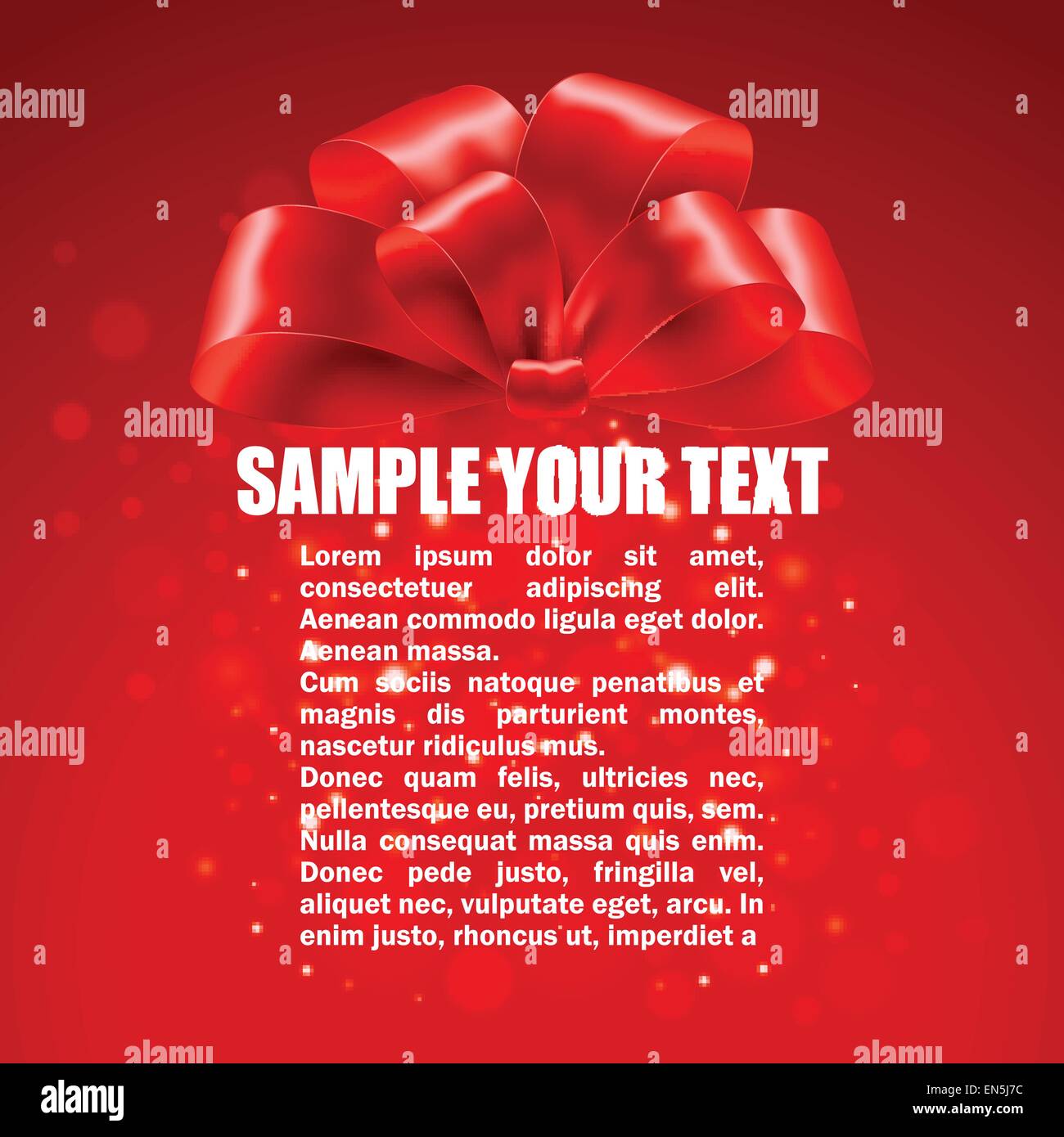 Geschenk mit roter Schleife. Verkauf-Poster-Design EPS 10 Stock Vektor