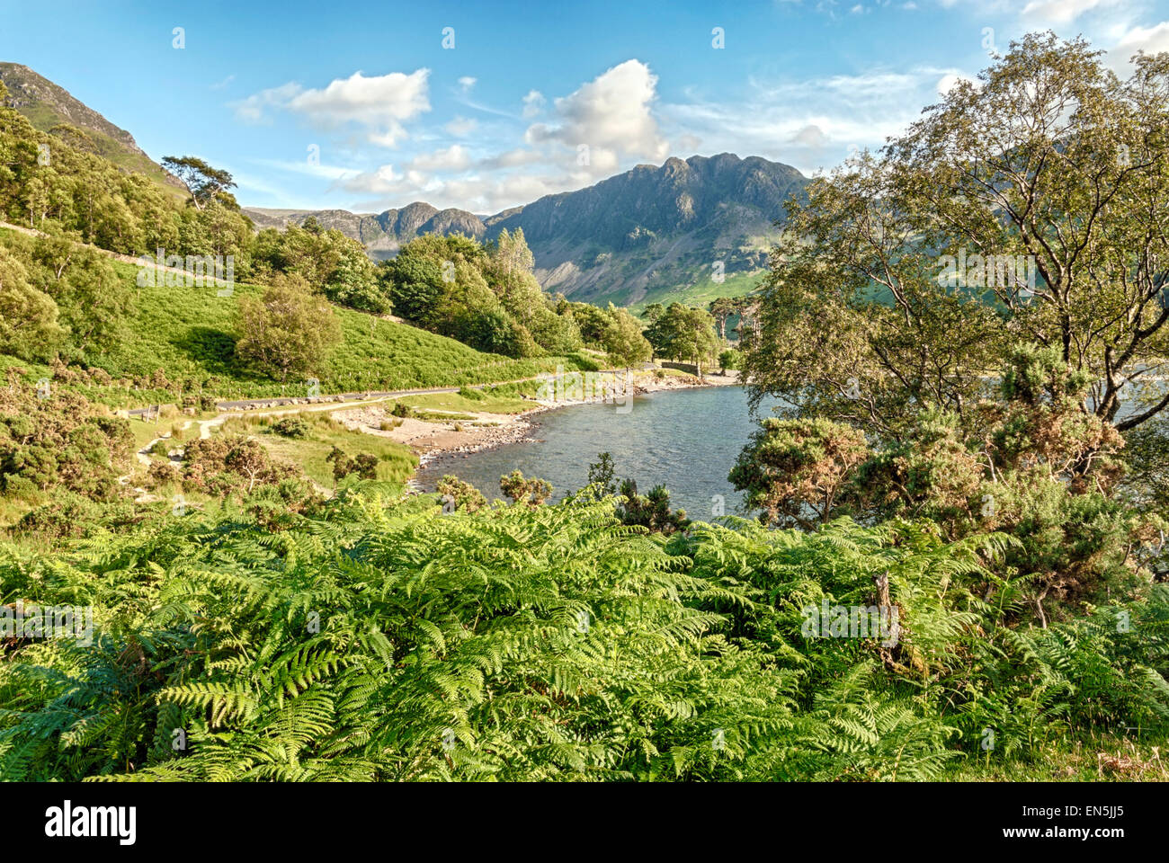 Landschaft am Buttermere, einem See im englischen Lake District im Nordwesten Englands. Stockfoto