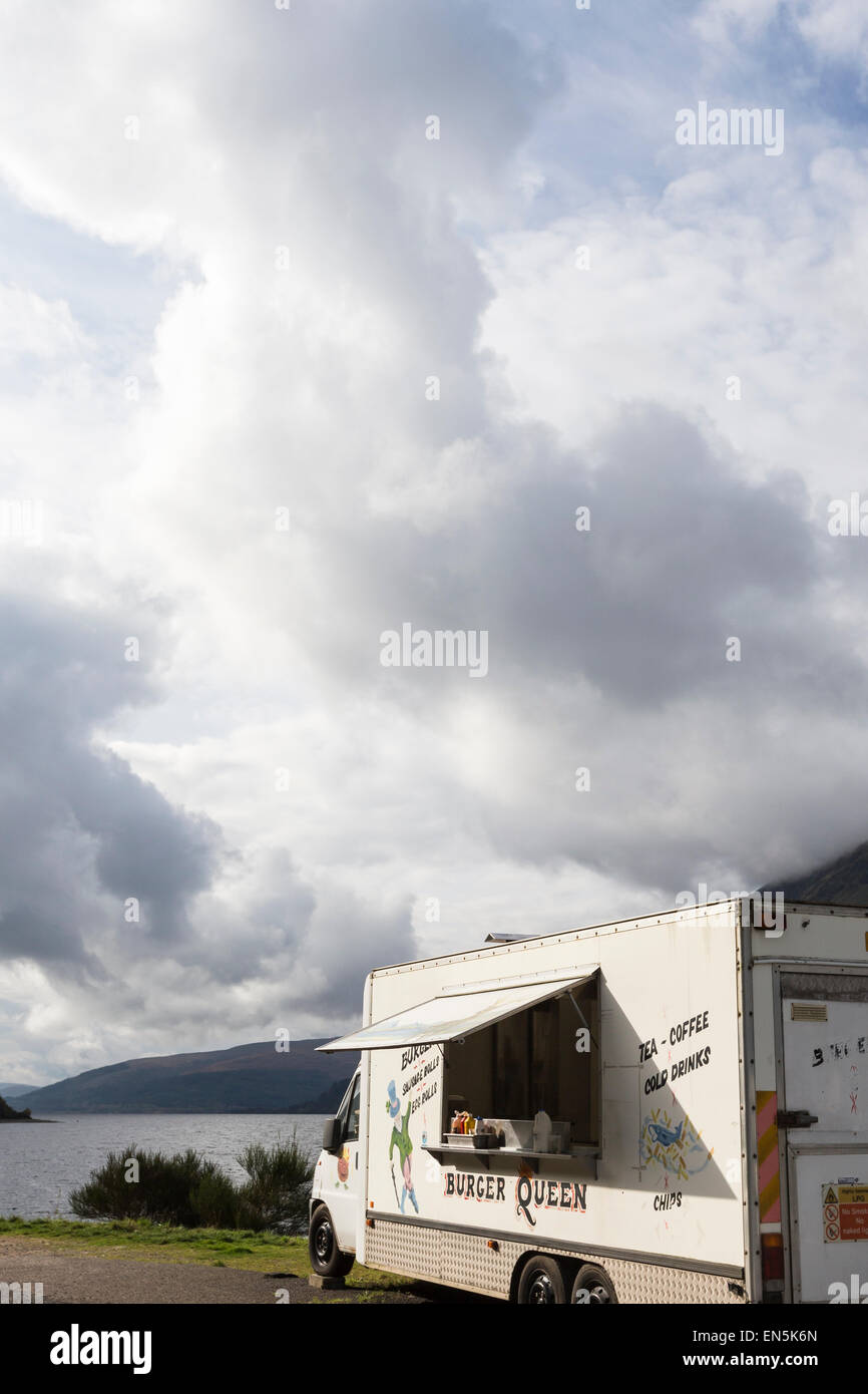 Burger-Van am Loch Lochy in Schottland. Stockfoto