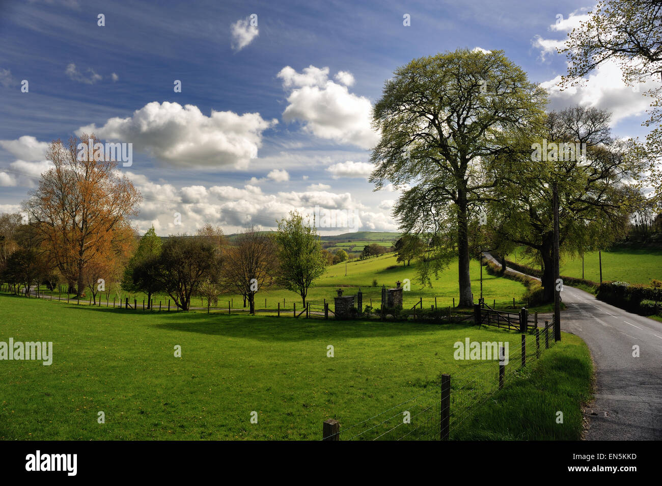 Penwalk Tal-Landschaft in der Nähe von Newcastle Emlyn Wales Stockfoto